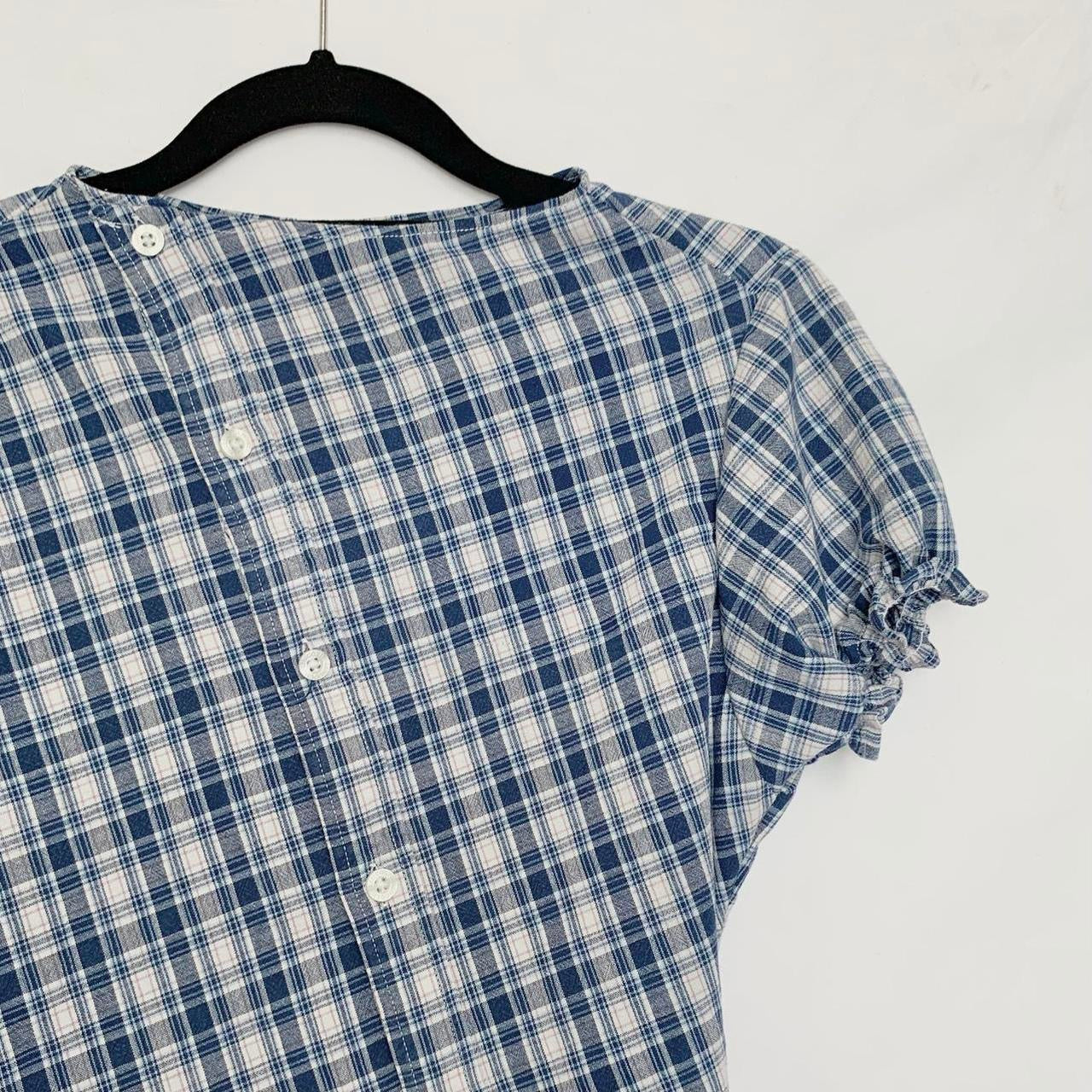 Plaid asymmetric shirt