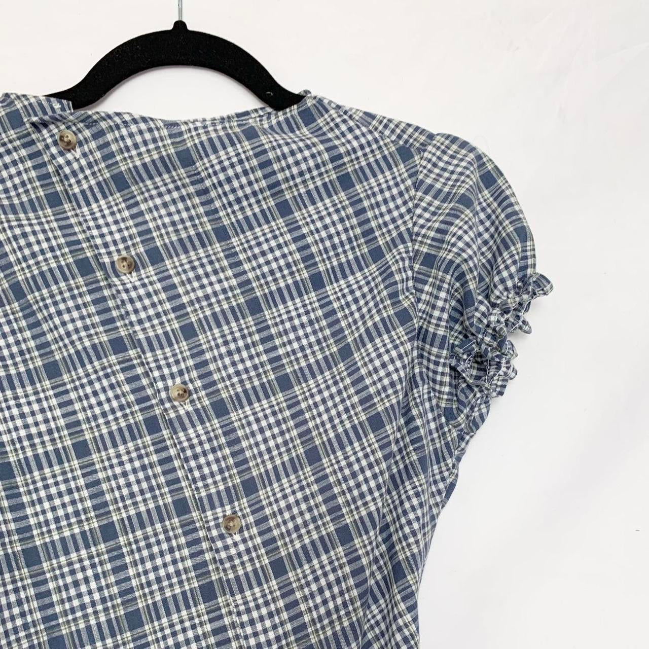 Plaid asymmetric shirt