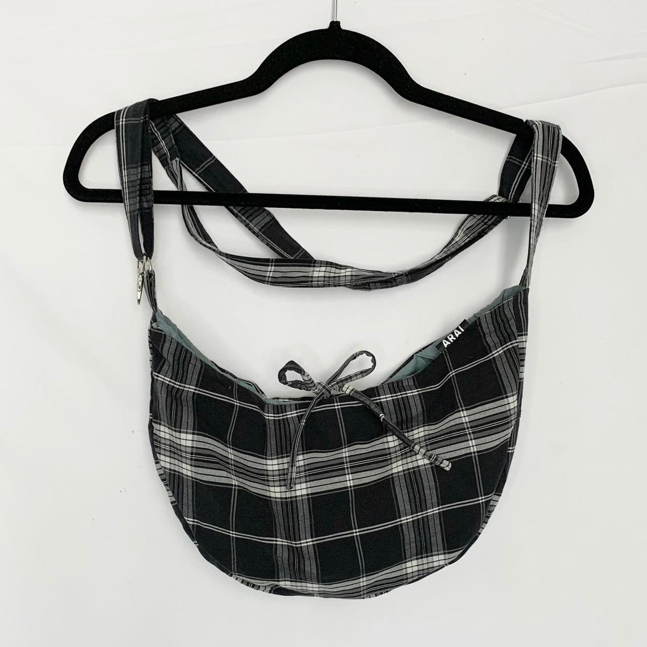 Plaid Crescent Bag