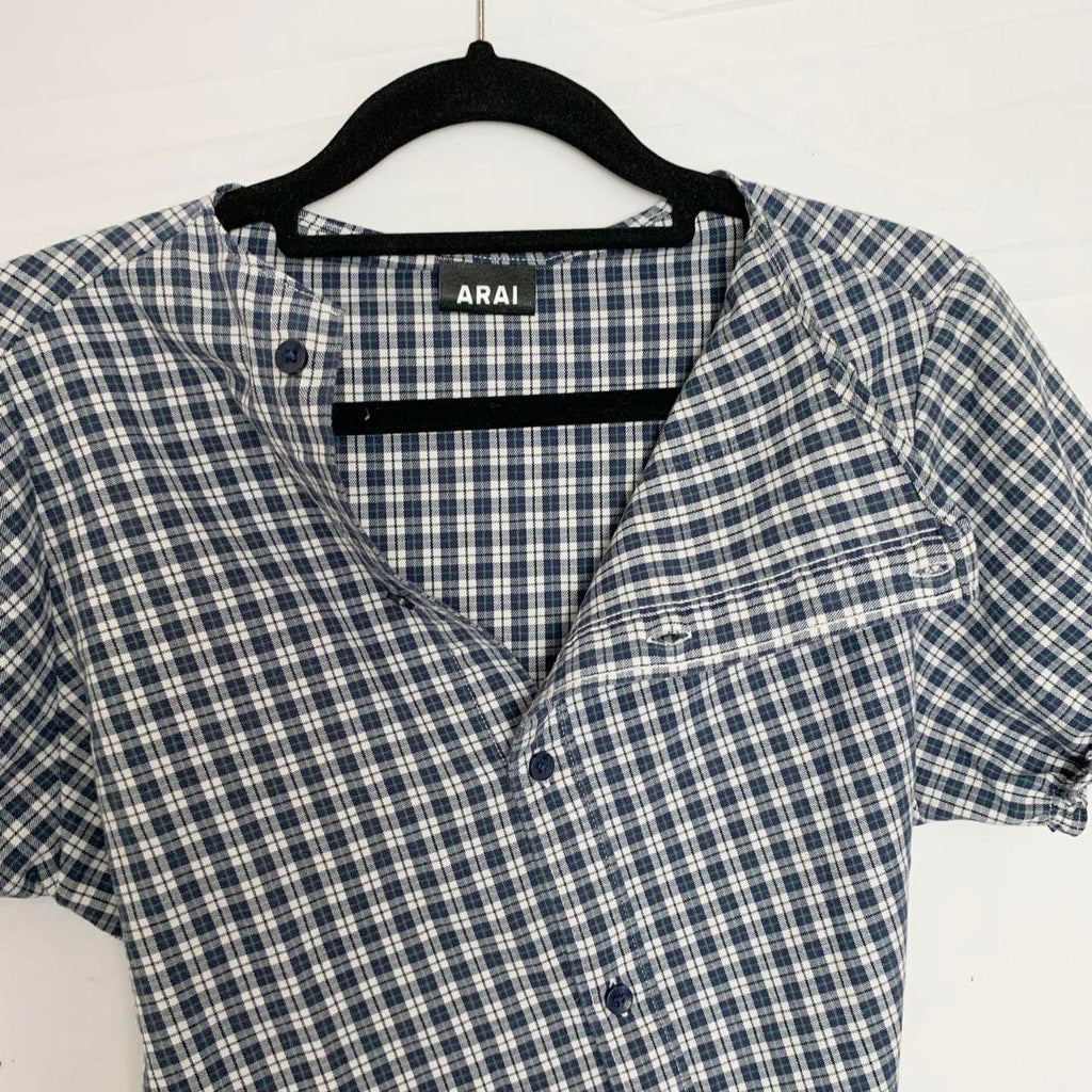 Plaid asymmetric shirt