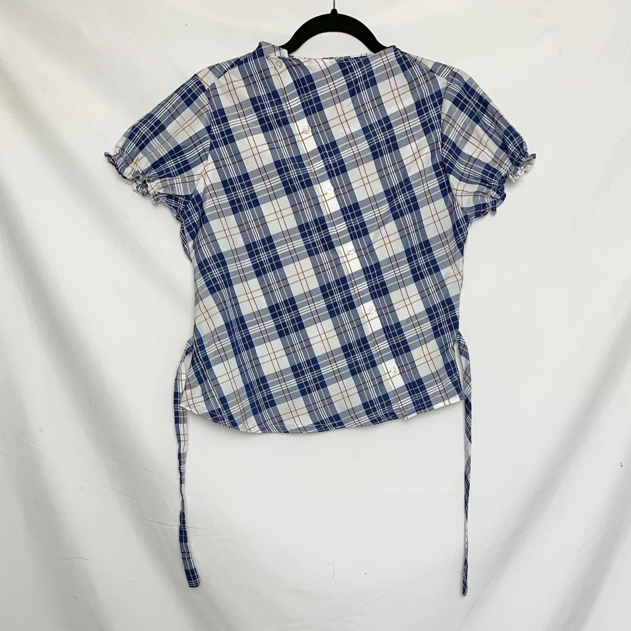 Plaid asymmetric shirt