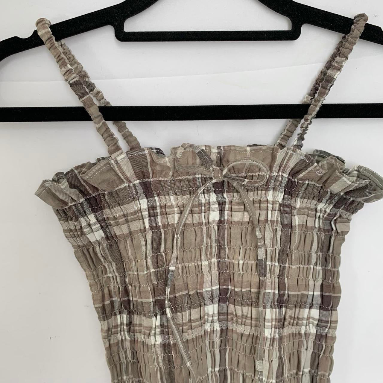 Plaid Ruched Cami Top
