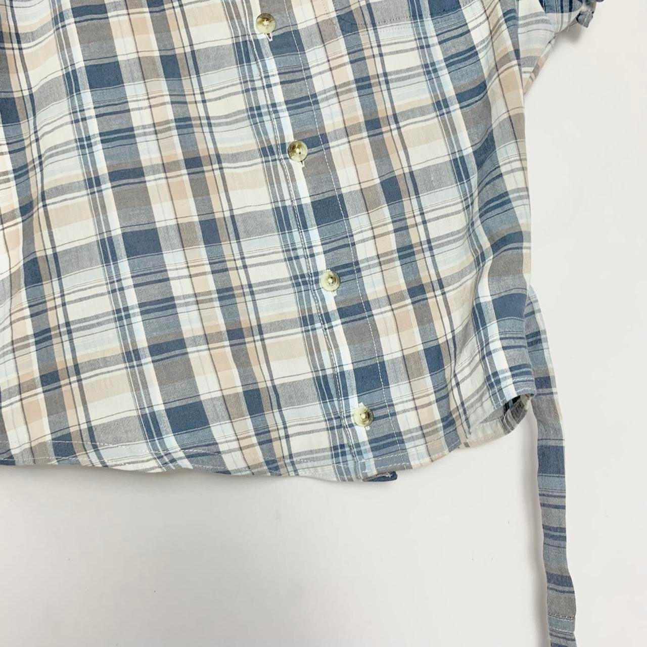 Plaid asymmetric shirt