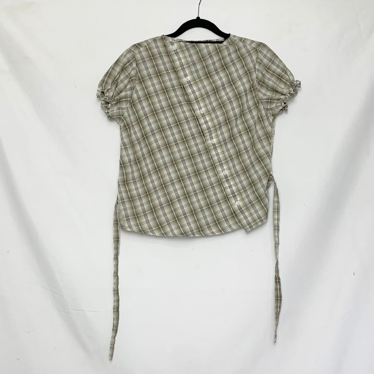 Plaid asymmetric shirt