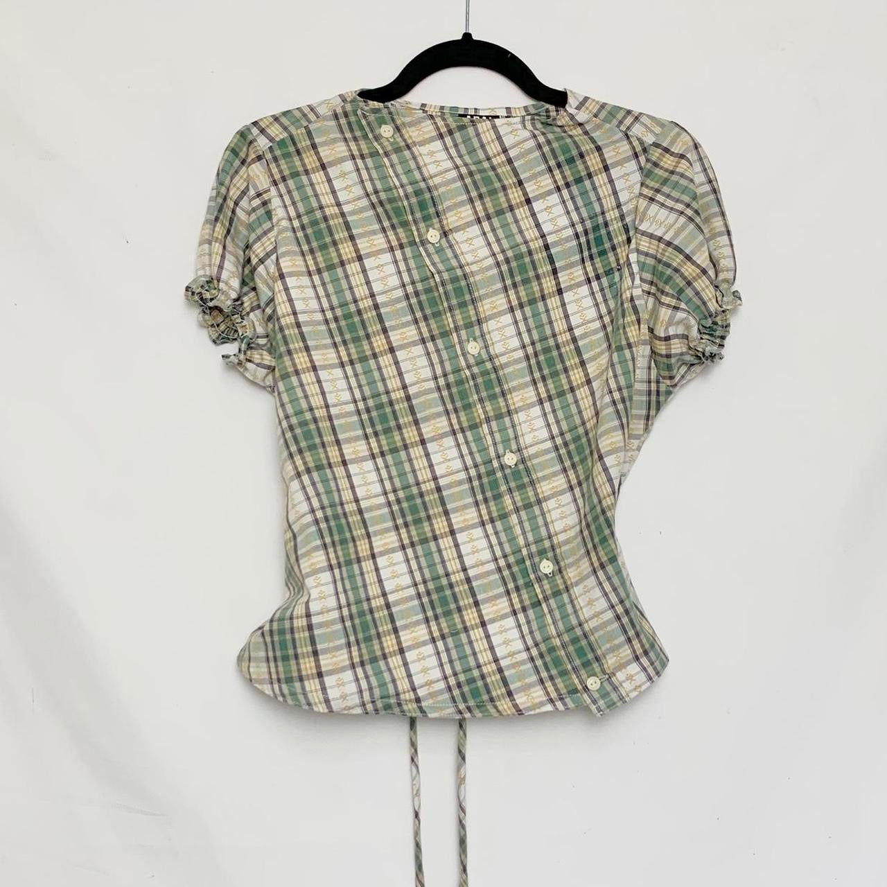 Plaid asymmetric shirt