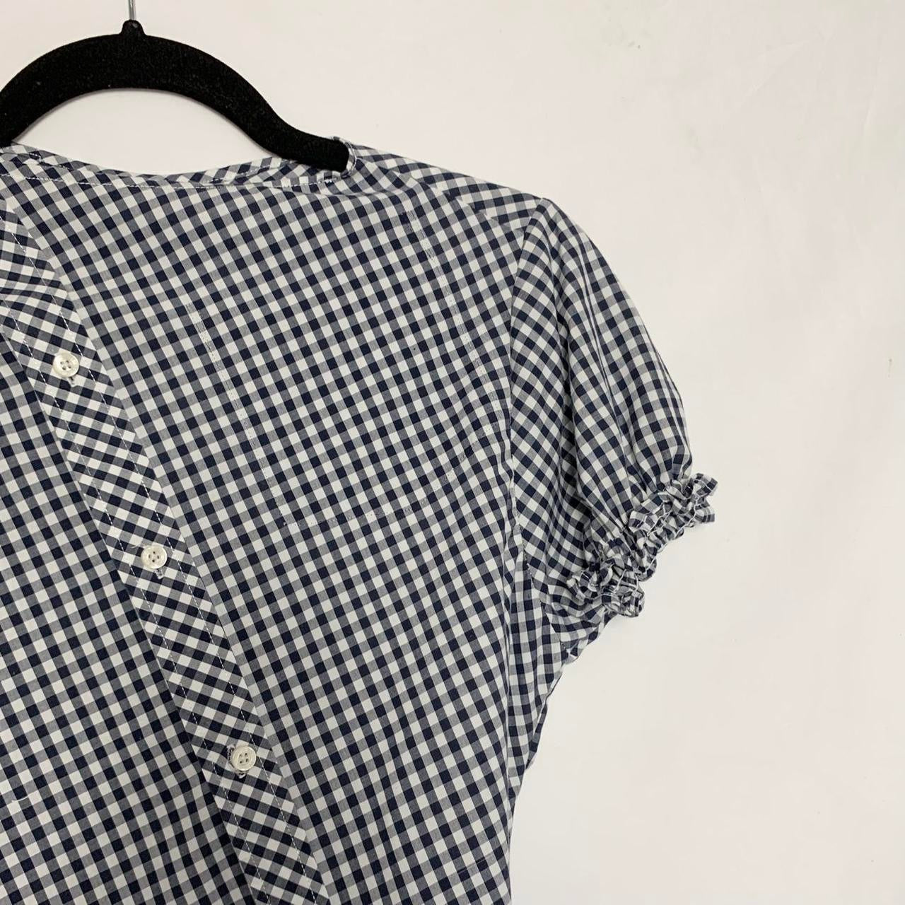 Gingham asymmetric shirt
