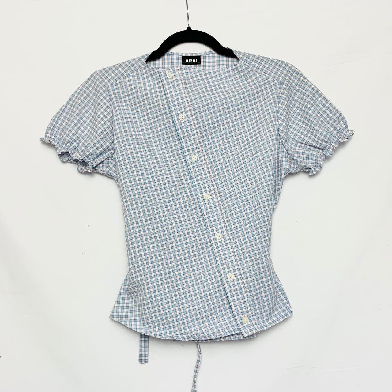 Plaid asymmetric shirt