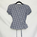 Plaid asymmetric shirt