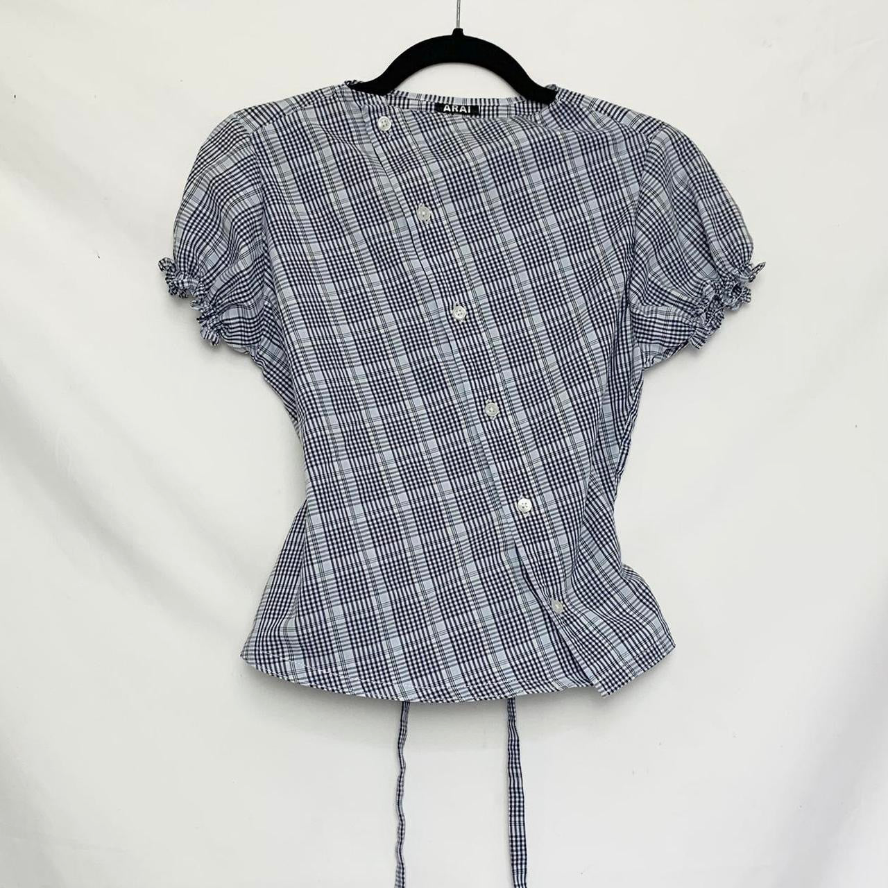 Plaid asymmetric shirt