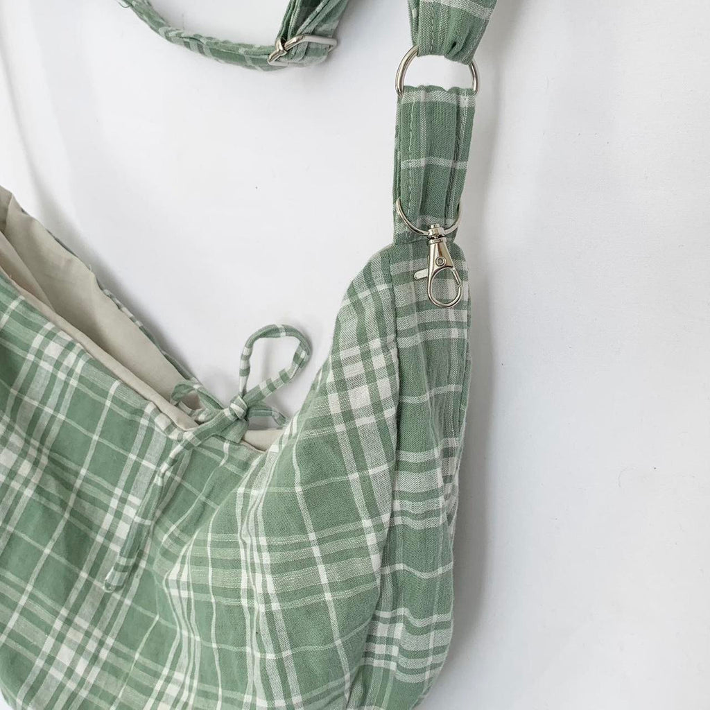 Plaid Crescent Bag