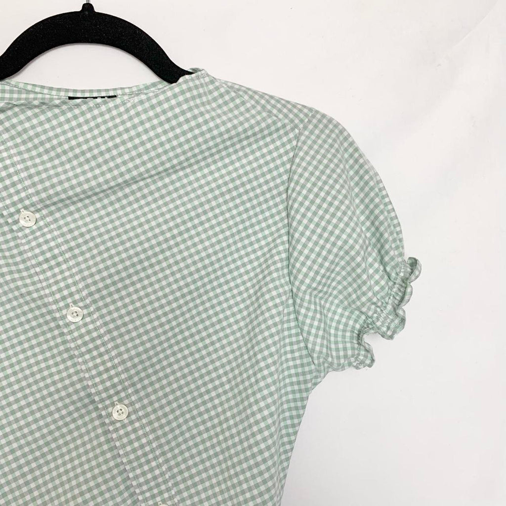 Plaid asymmetric shirt