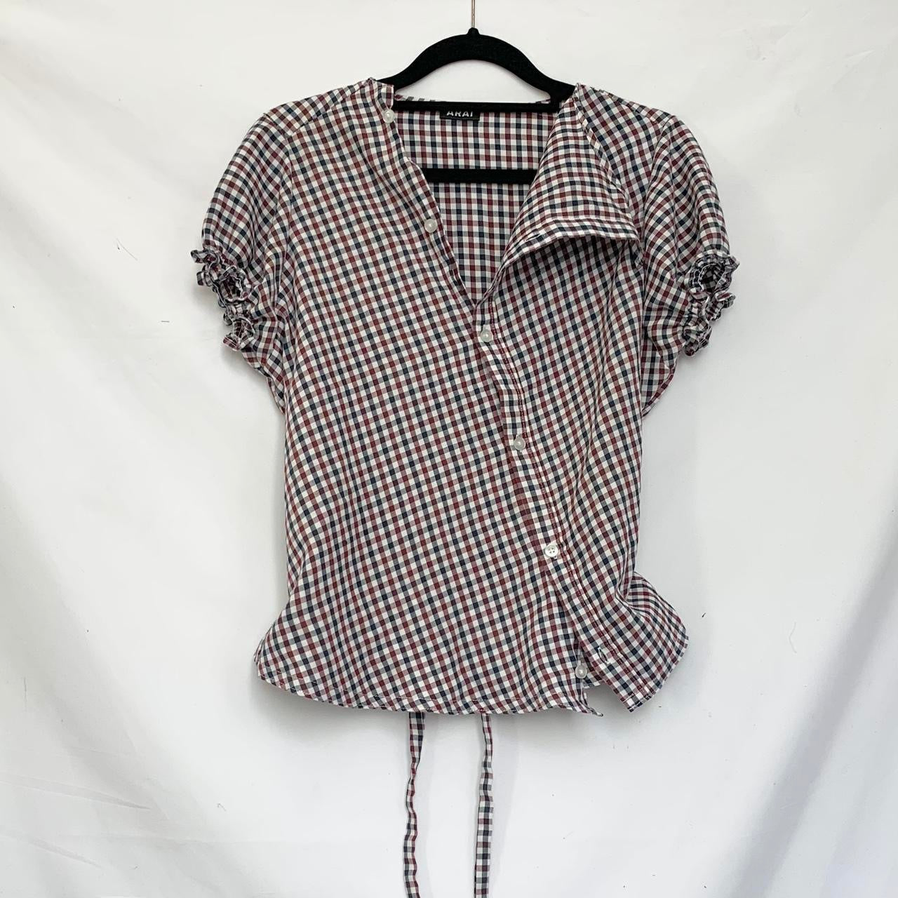Plaid asymmetric shirt