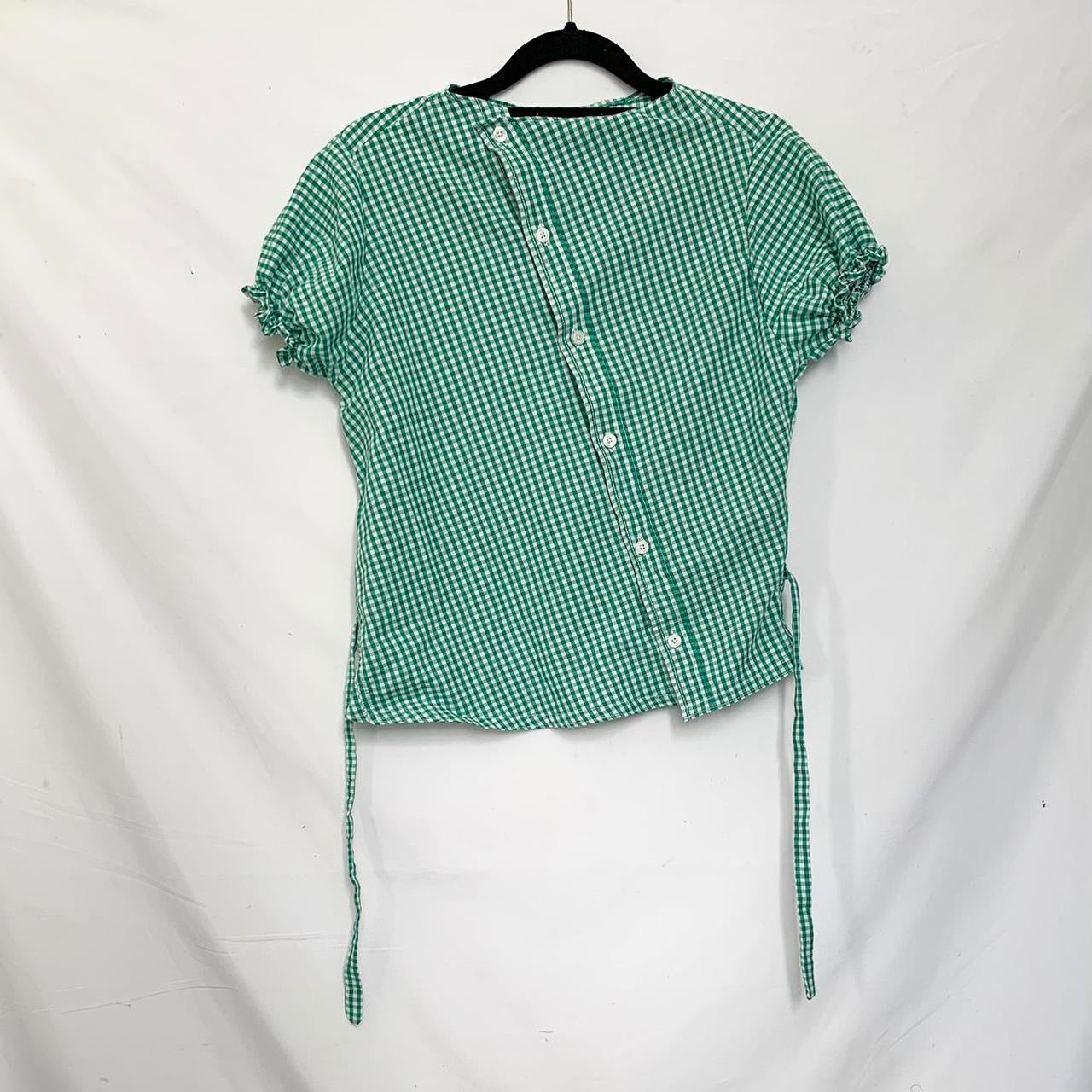 Plaid asymmetric shirt