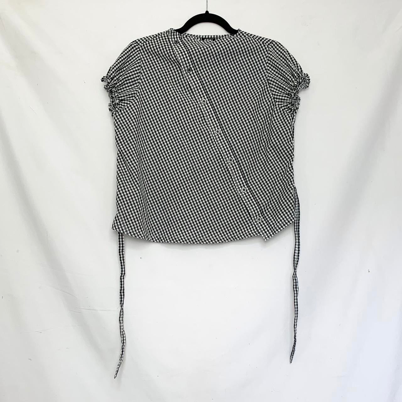 Plaid asymmetric shirt