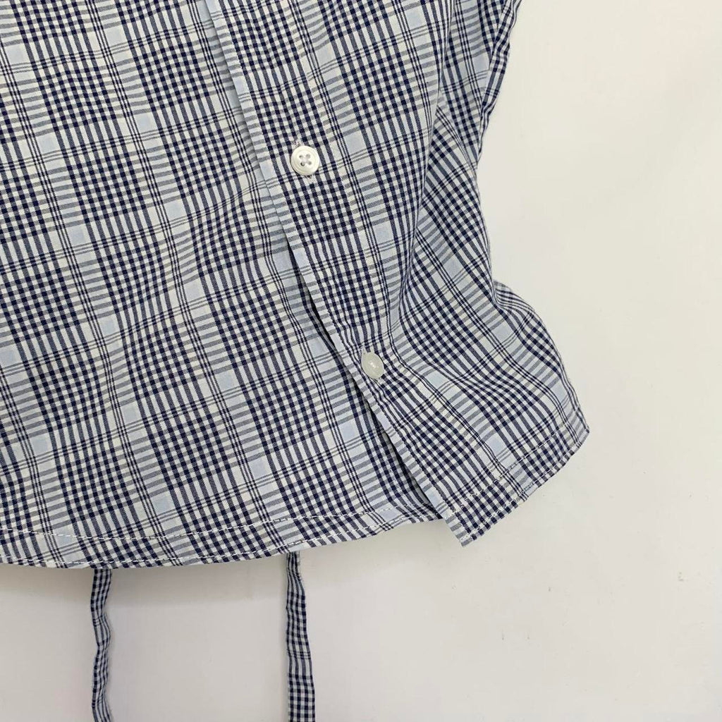 Plaid asymmetric shirt