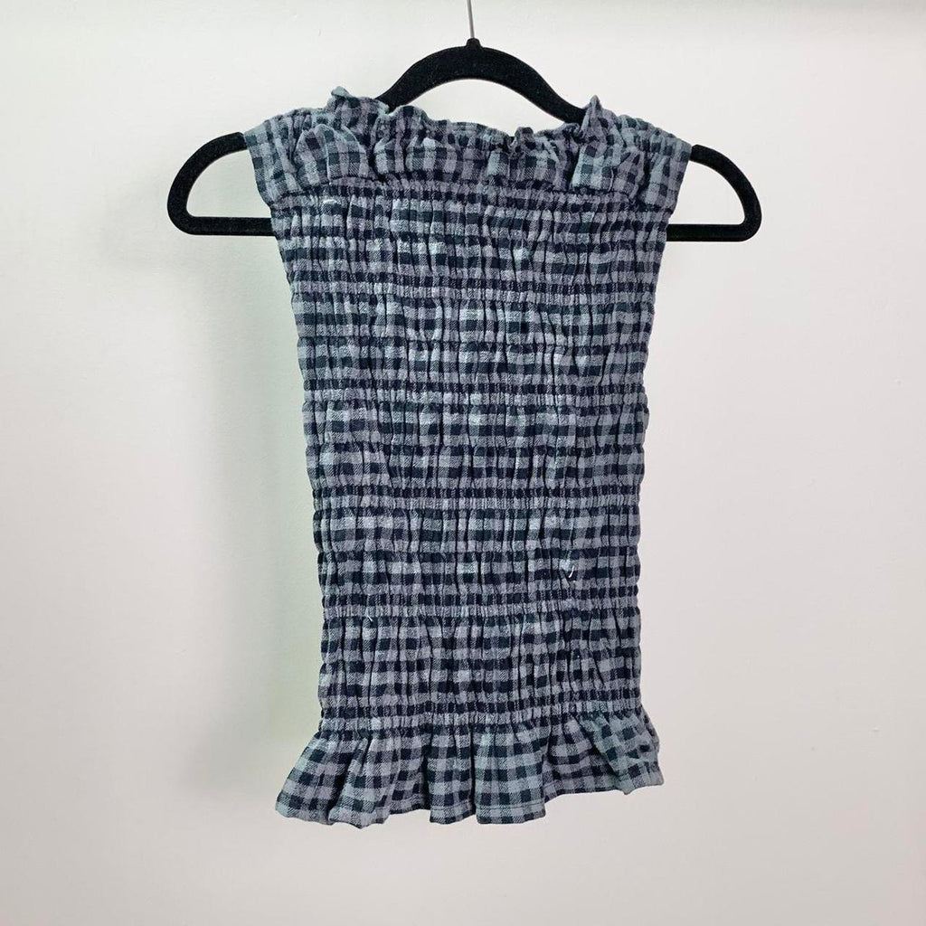 Checkered Ruched Tank Top