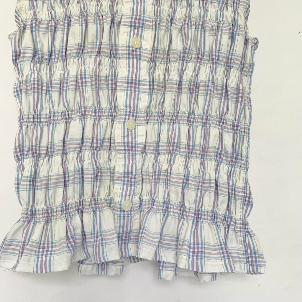 Plaid Ruched Tank Top