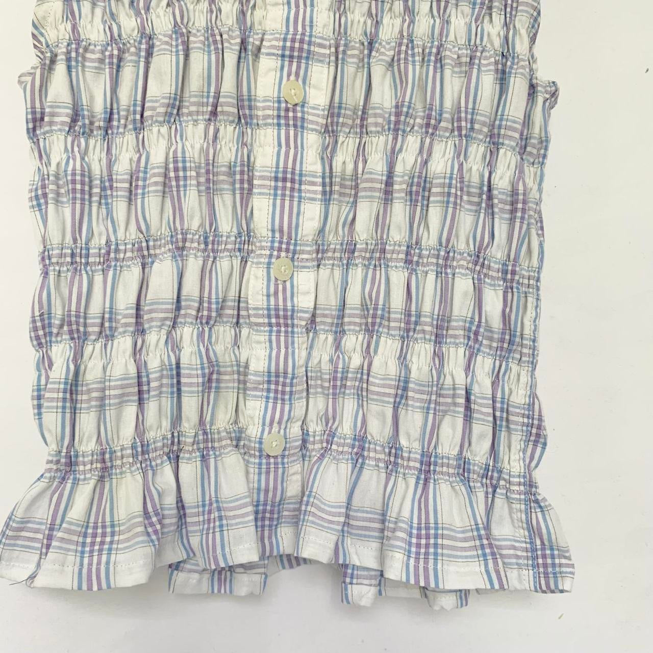 Plaid Ruched Tank Top