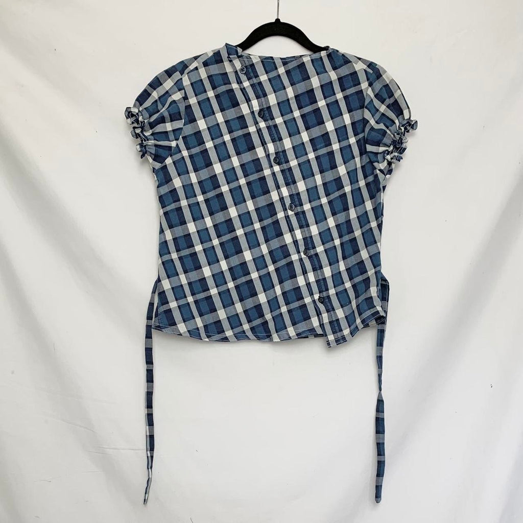Plaid asymmetric shirt