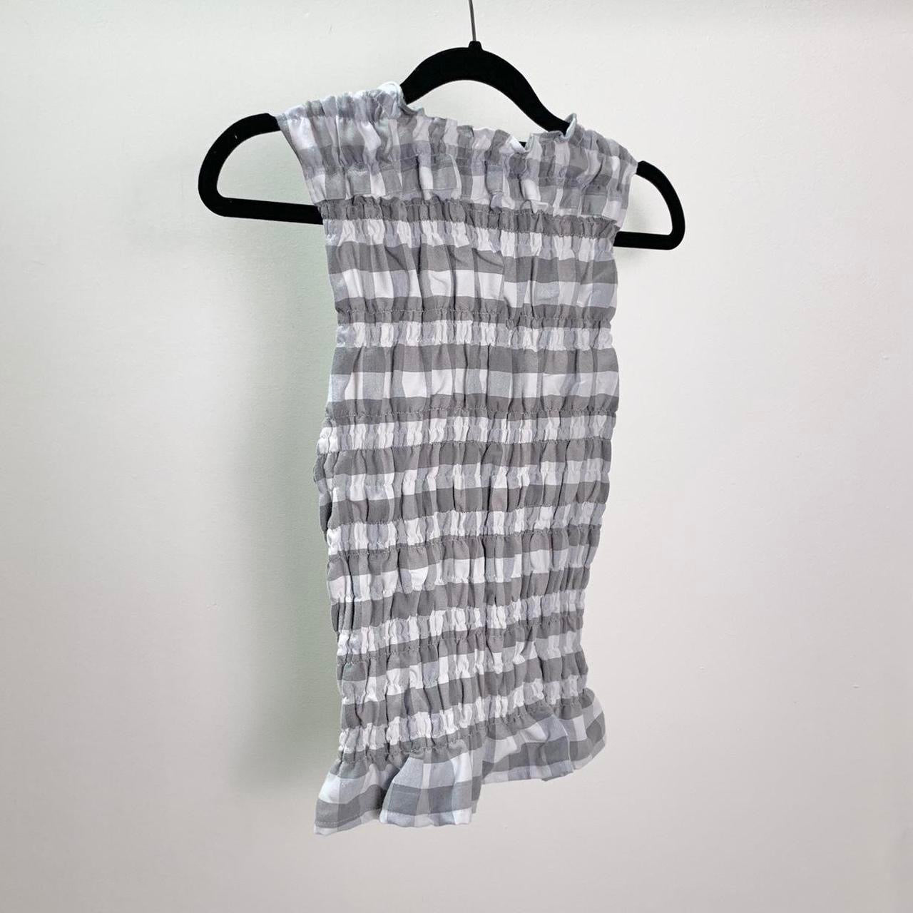 Checkered Ruched Tank Top