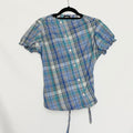 Plaid asymmetric shirt