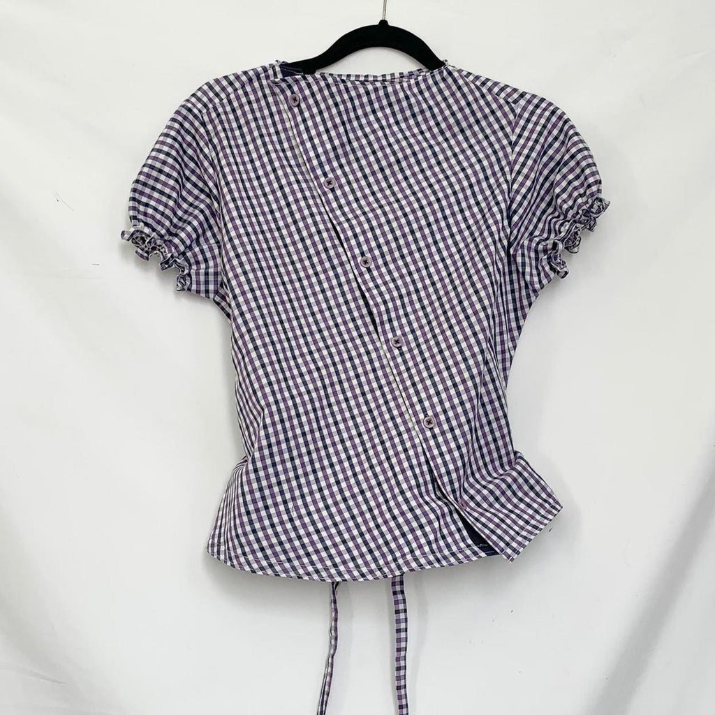 Plaid asymmetric shirt