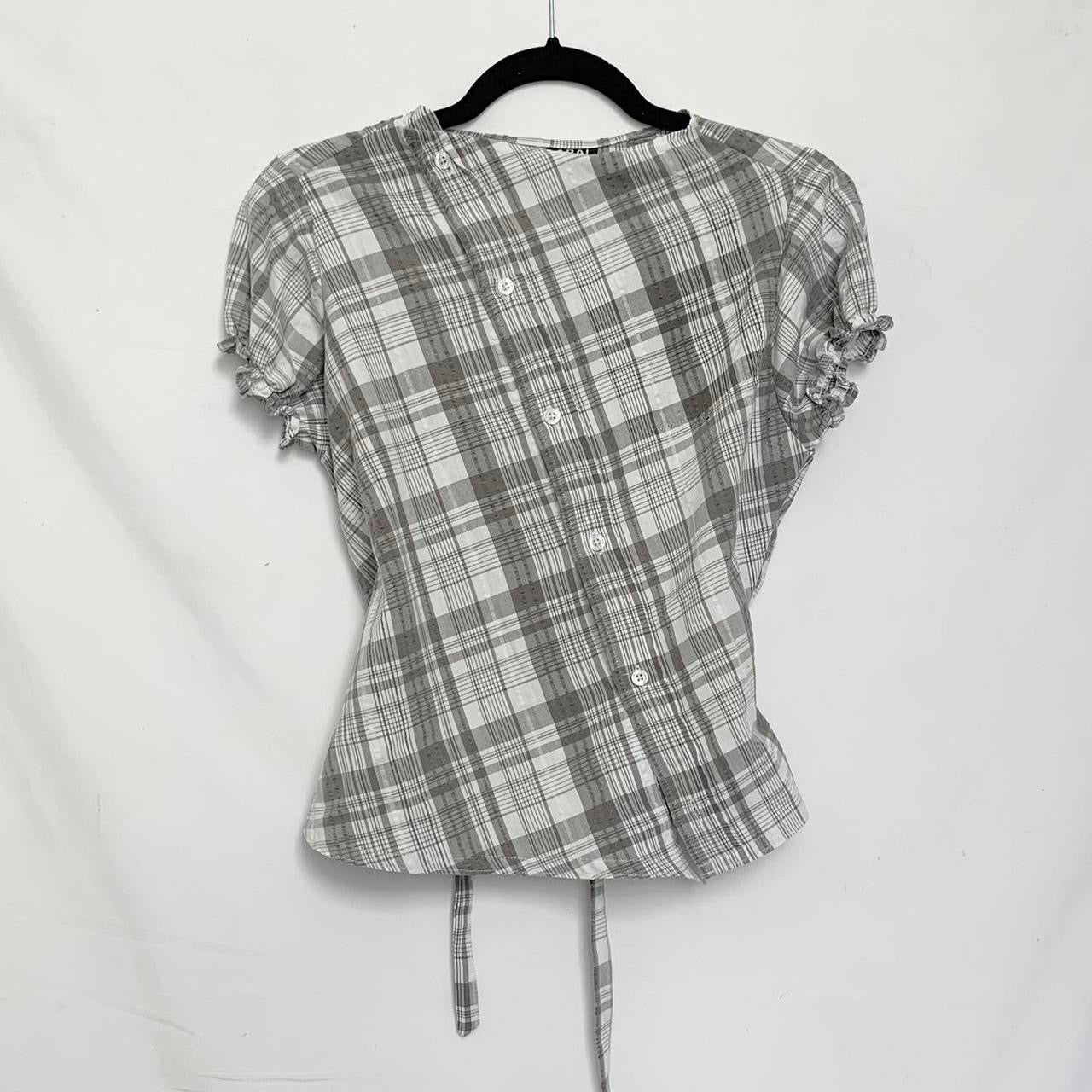 Plaid Asymmetric Shirt