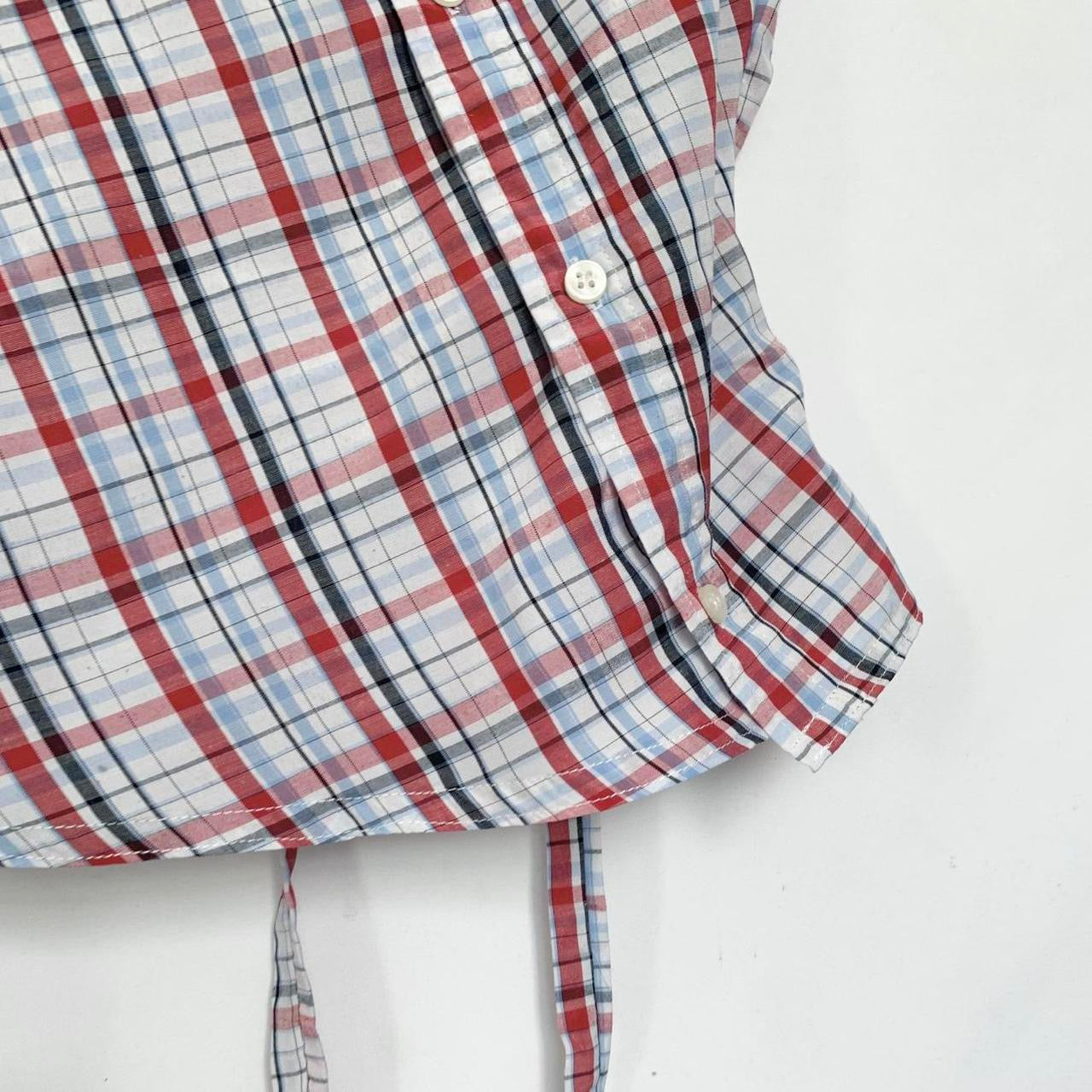 Plaid asymmetric shirt
