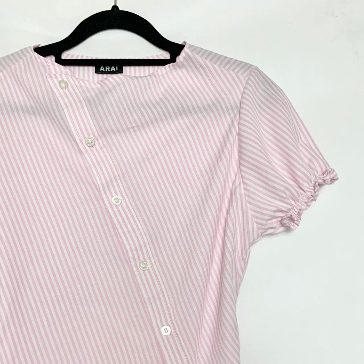 Striped asymmetric shirt