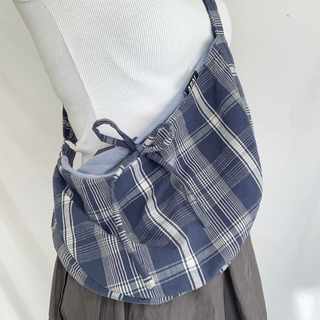 Plaid Crescent Bag