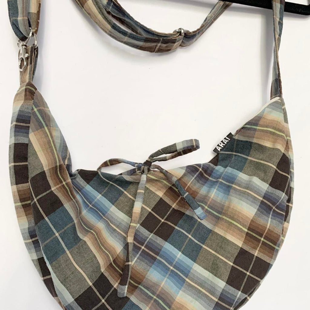 Plaid Crescent Bag