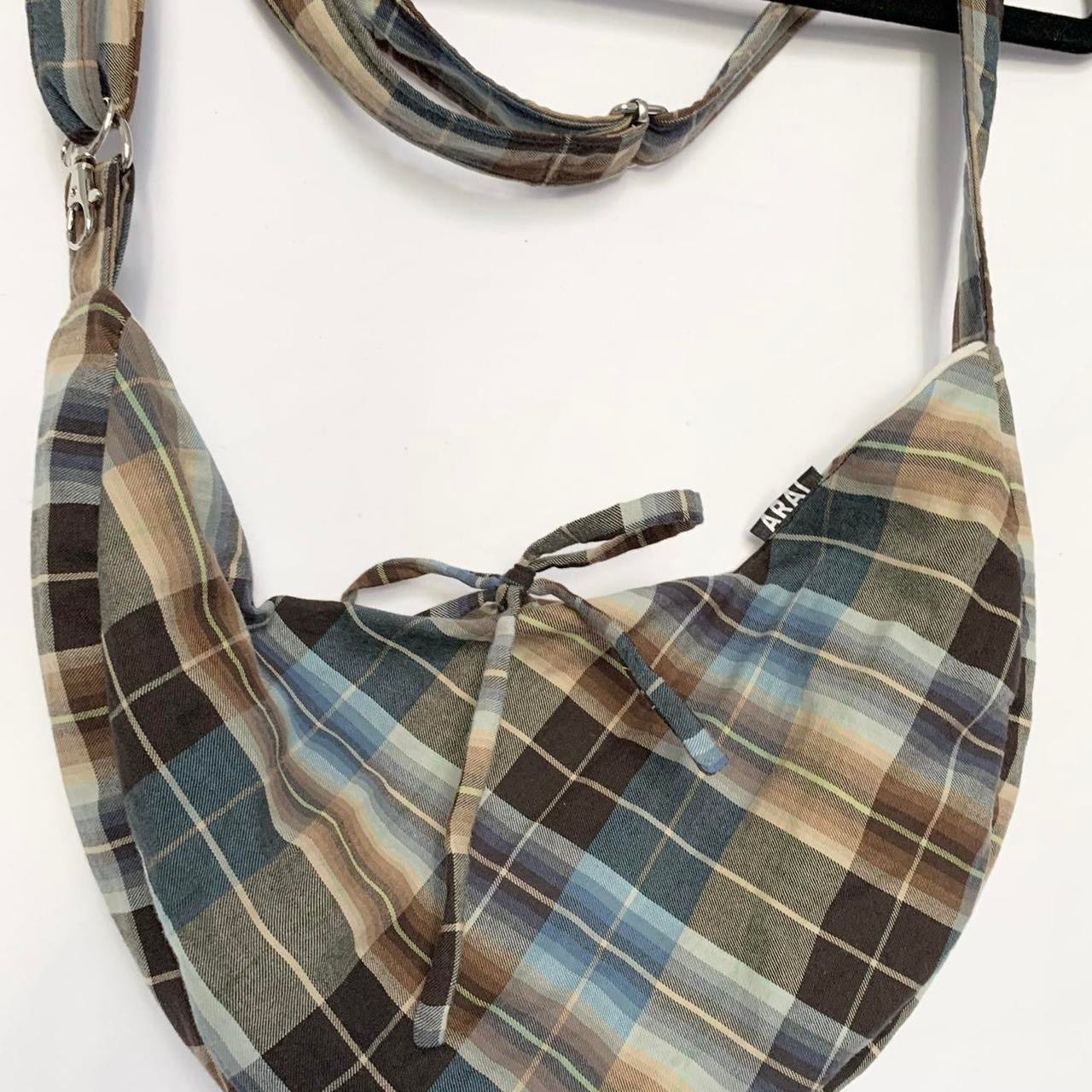 Plaid Crescent Bag