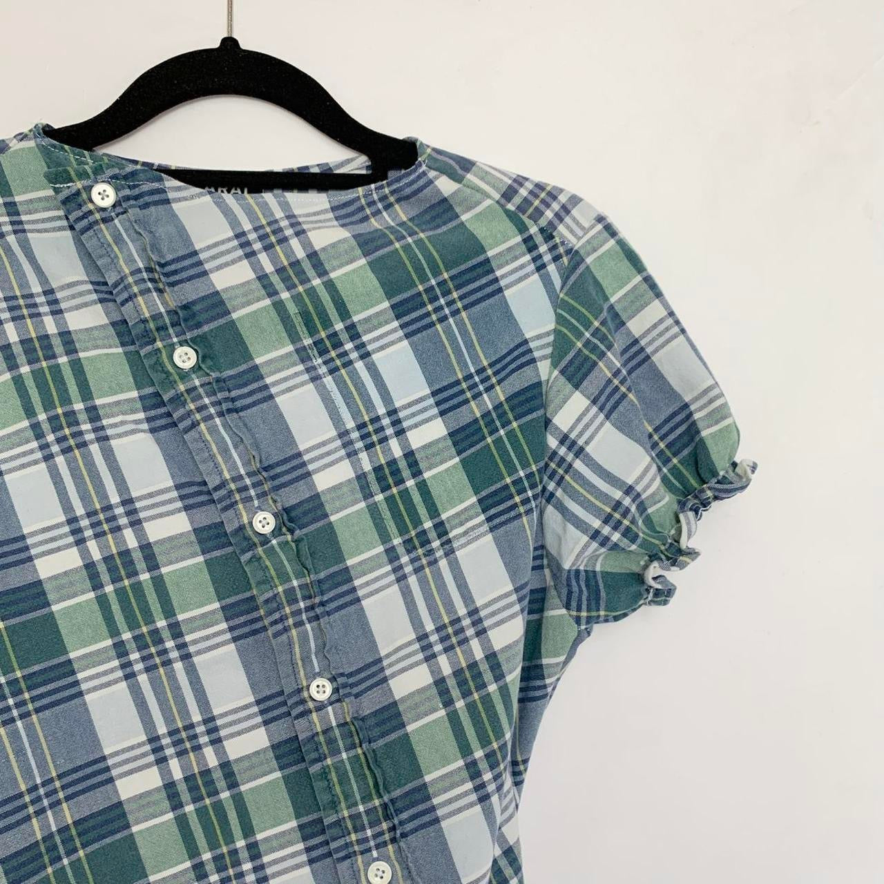 Plaid asymmetric shirt