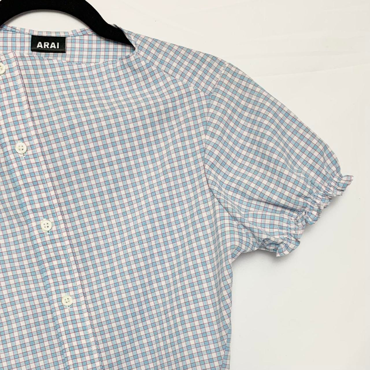 Plaid asymmetric shirt