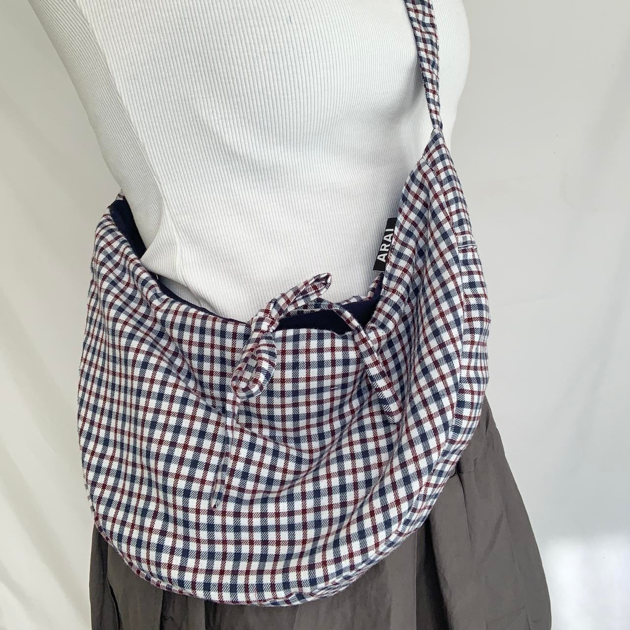 Plaid Crescent Bag