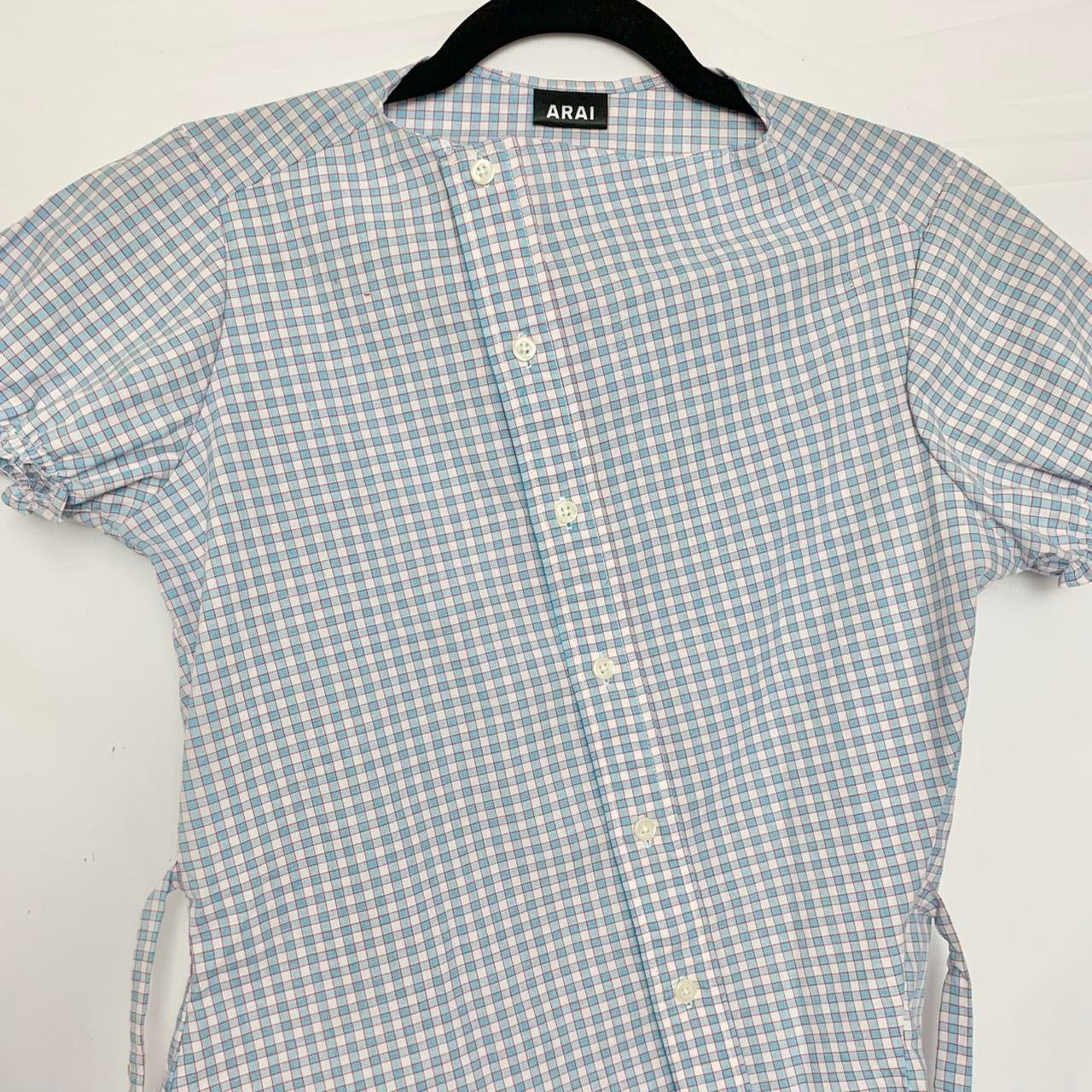 Plaid asymmetric shirt