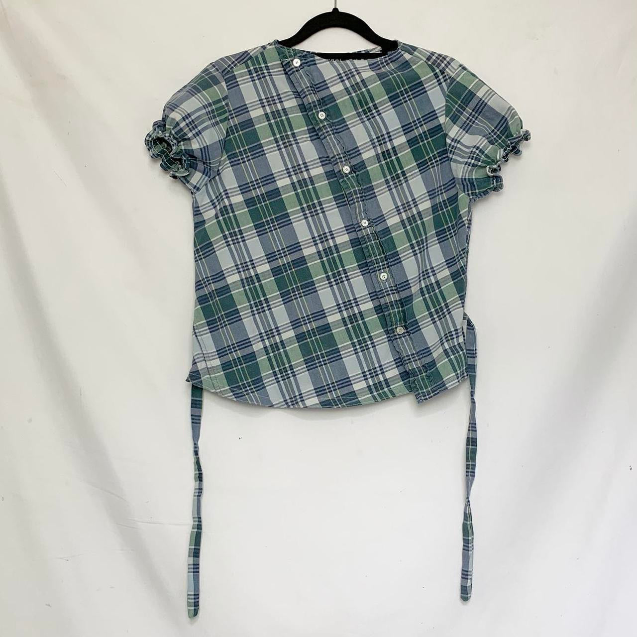 Plaid asymmetric shirt