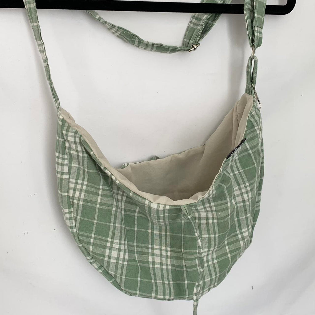 Plaid Crescent Bag
