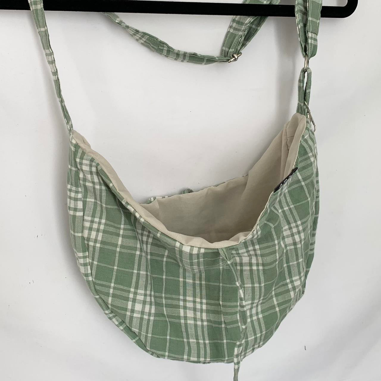 Plaid Crescent Bag