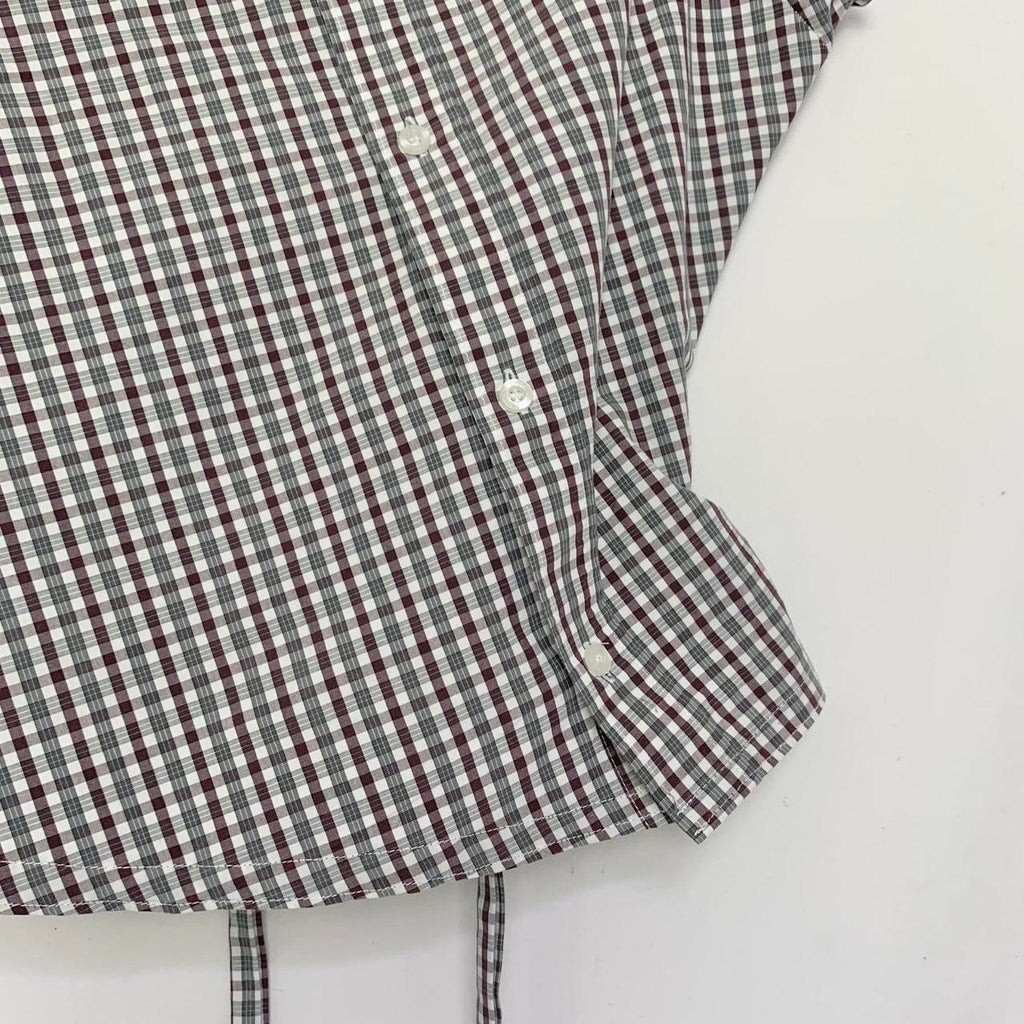 Plaid asymmetric shirt