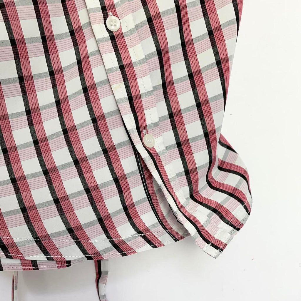 Plaid asymmetric shirt