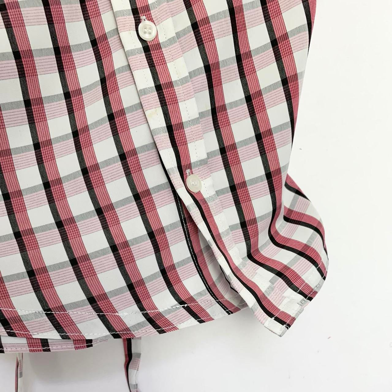 Plaid asymmetric shirt