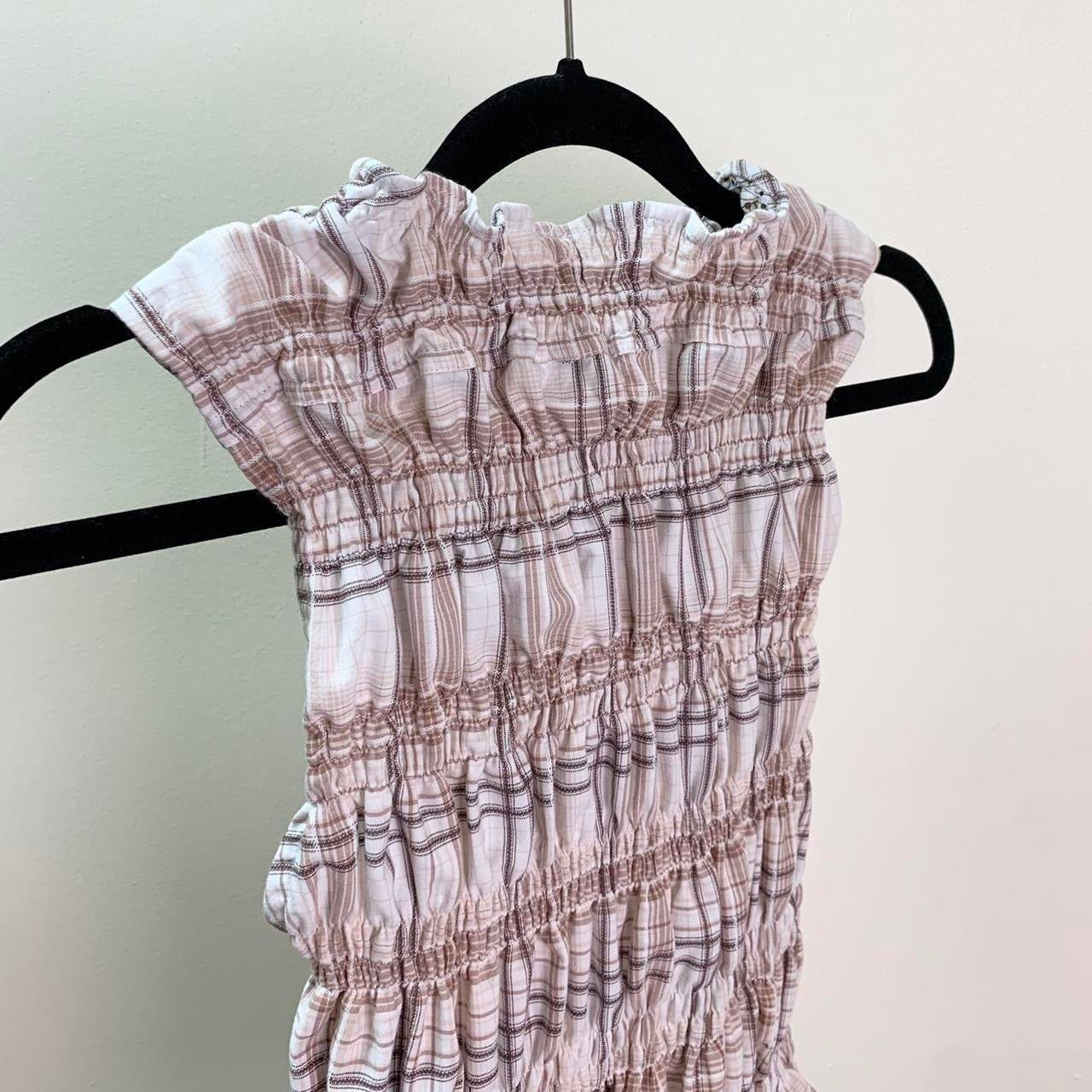 Plaid Ruched Tank Top