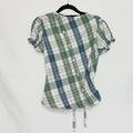 Plaid asymmetric shirt