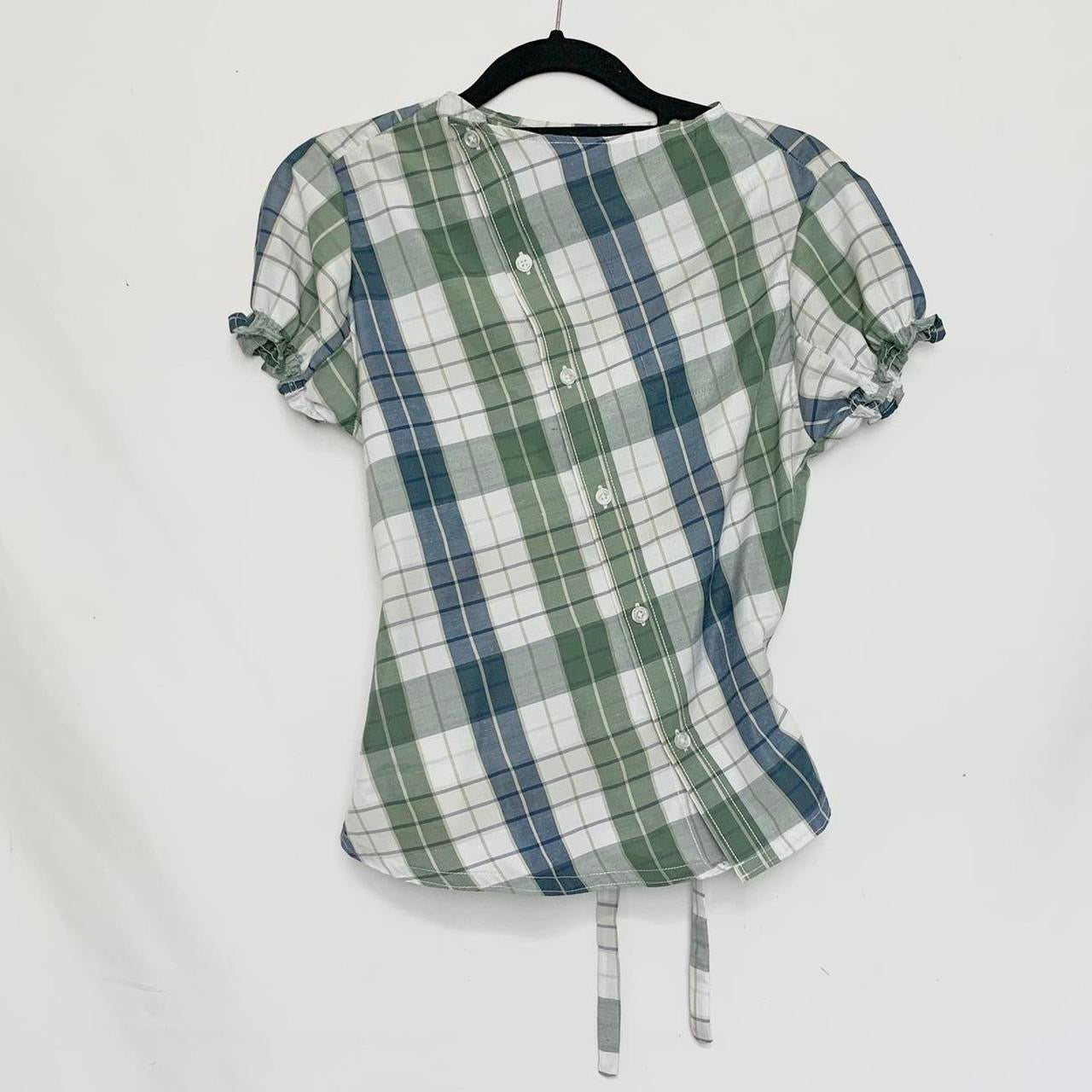 Plaid asymmetric shirt
