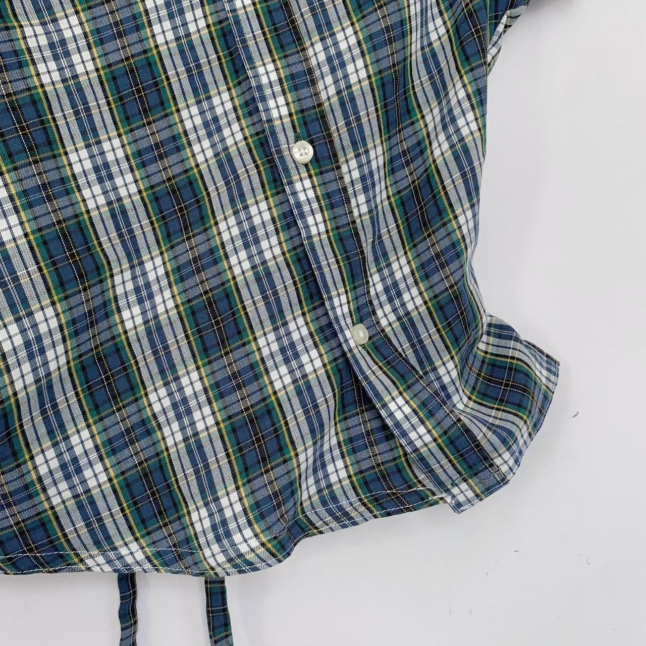 Plaid asymmetric shirt