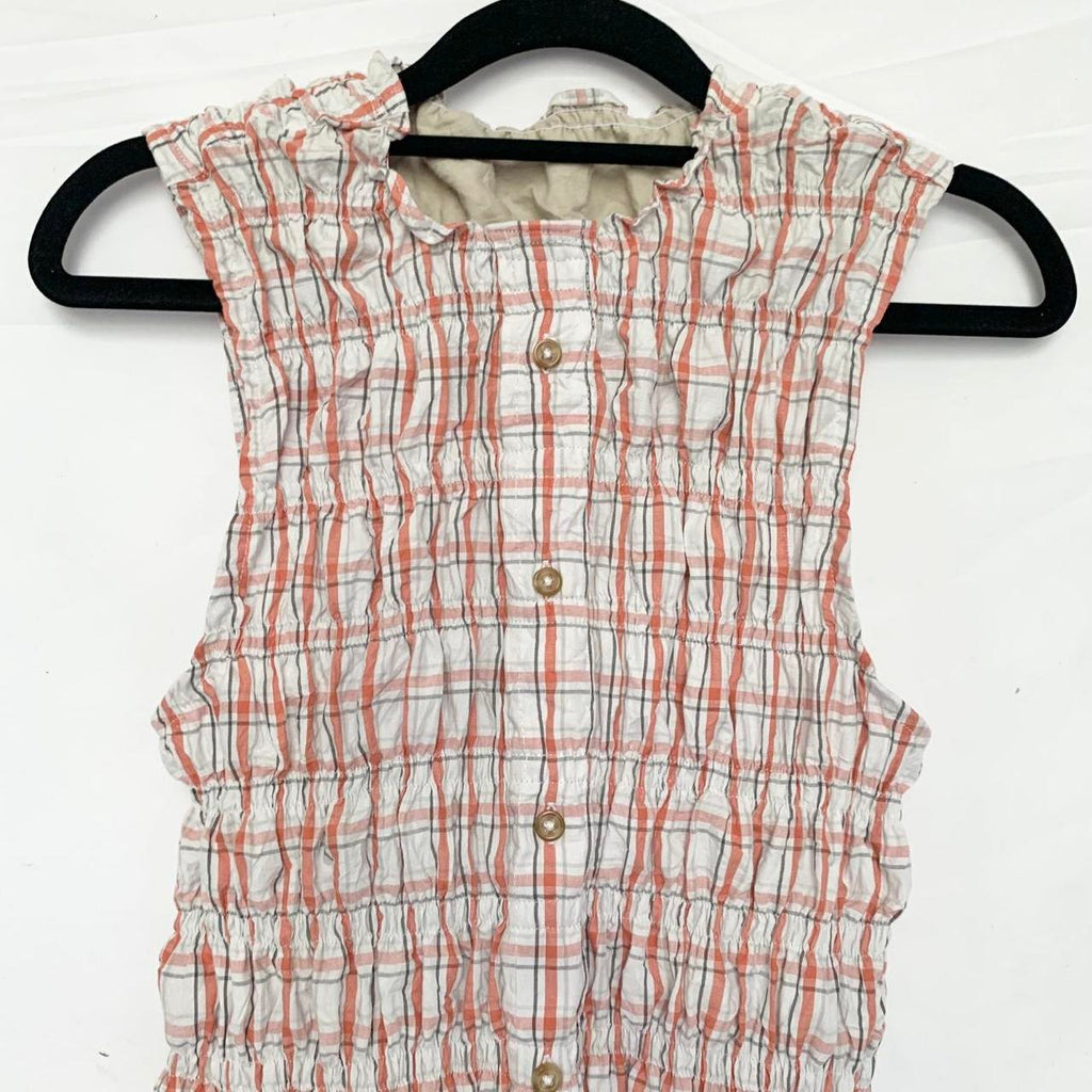 Plaid Ruched Tank Top