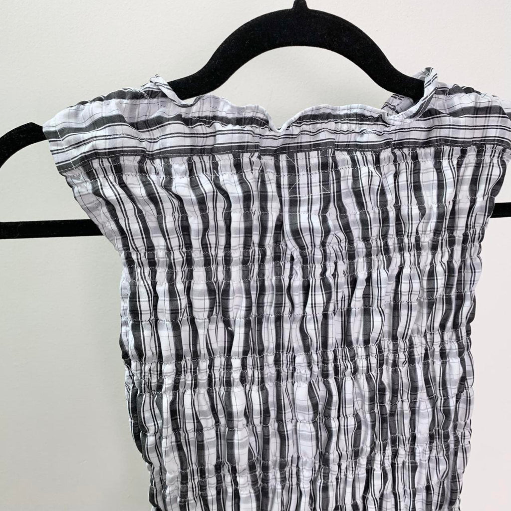 Plaid ruched tank top