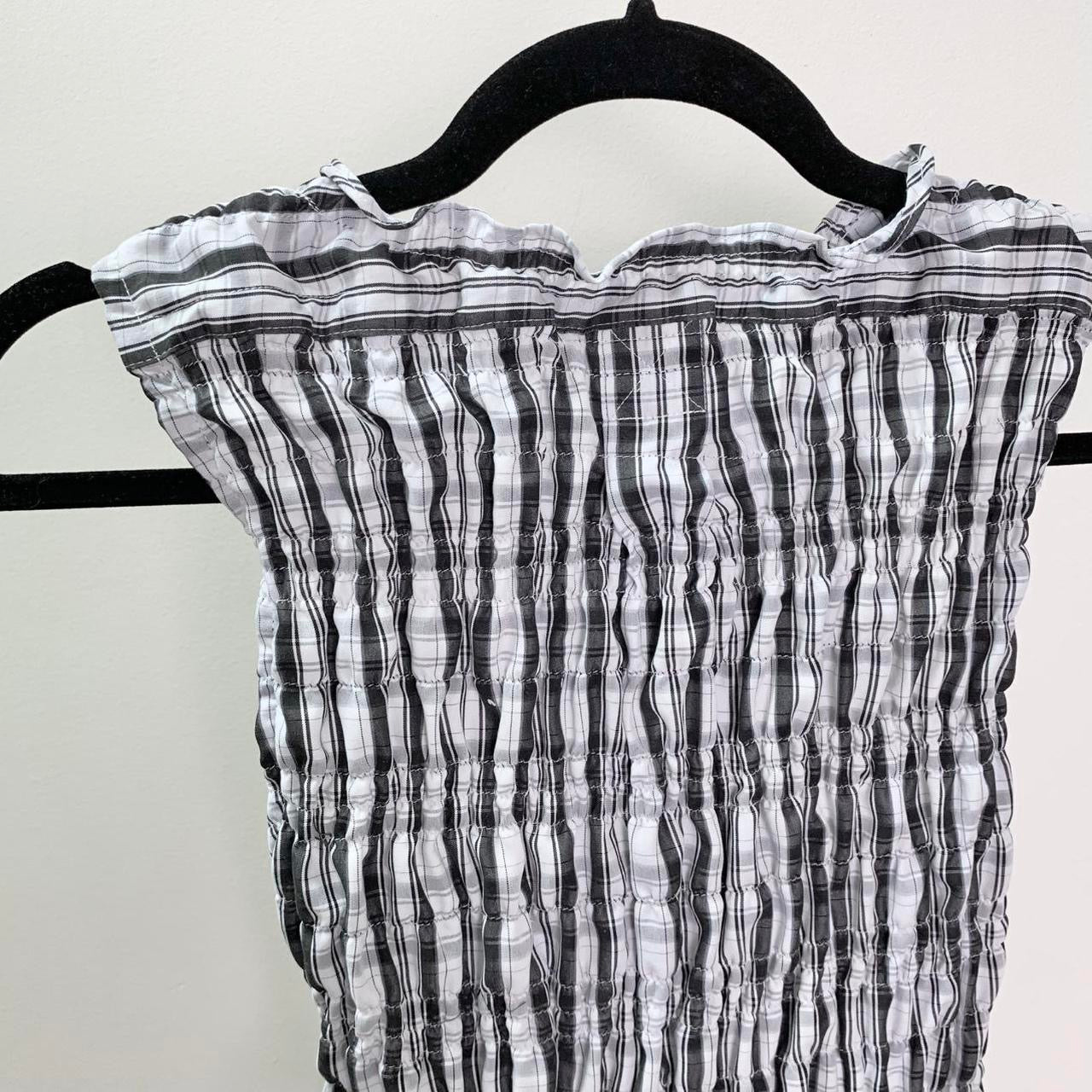 Plaid ruched tank top