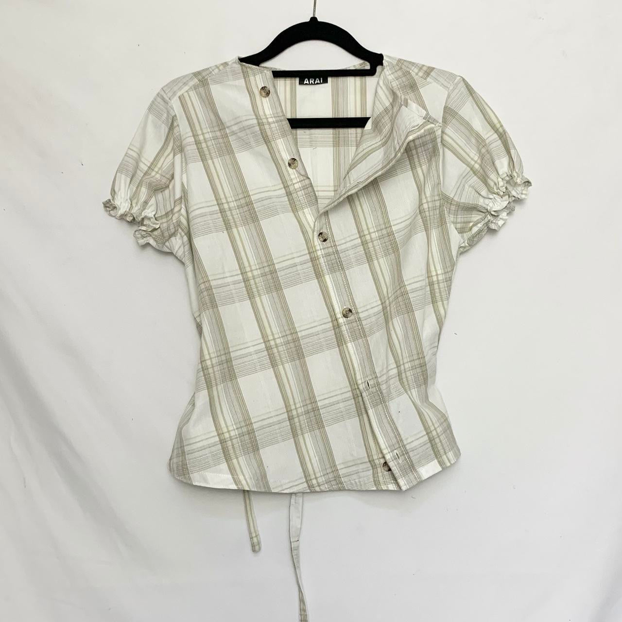 Plaid asymmetric shirt
